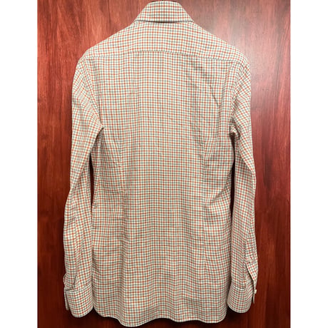 【BARNEYS NEWYORK 取り扱い】 MADE IN ITALY製 BARBA BARNEYS NEWYORK ギンガムチェック柄長袖ボタンダウンシャツ マルチカラー 37-14 1/2サイズ