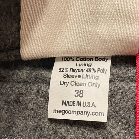 MADE IN USA製 MONITALY × Any Questions? ウールテーラードジャケット グレー 38サイズ