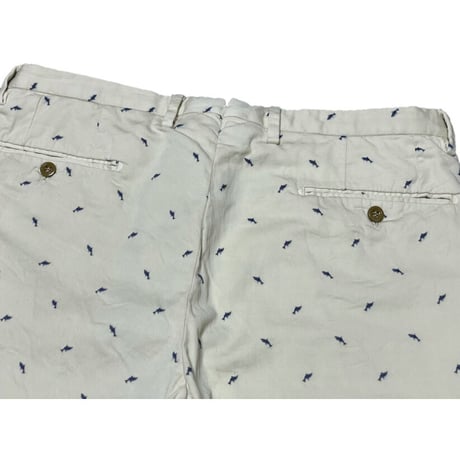 MADE IN ITALY製 Santaniello 魚柄デザインコットンスラックス ベージュ 48サイズ