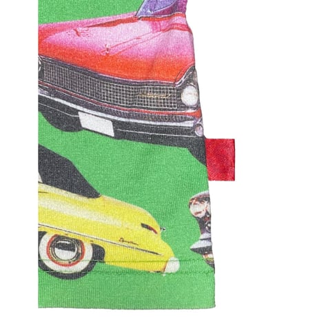 名作 MADE IN JAPAN製 SWAGGER クラシックカー総柄プリントTシャツ グリーン Mサイズ