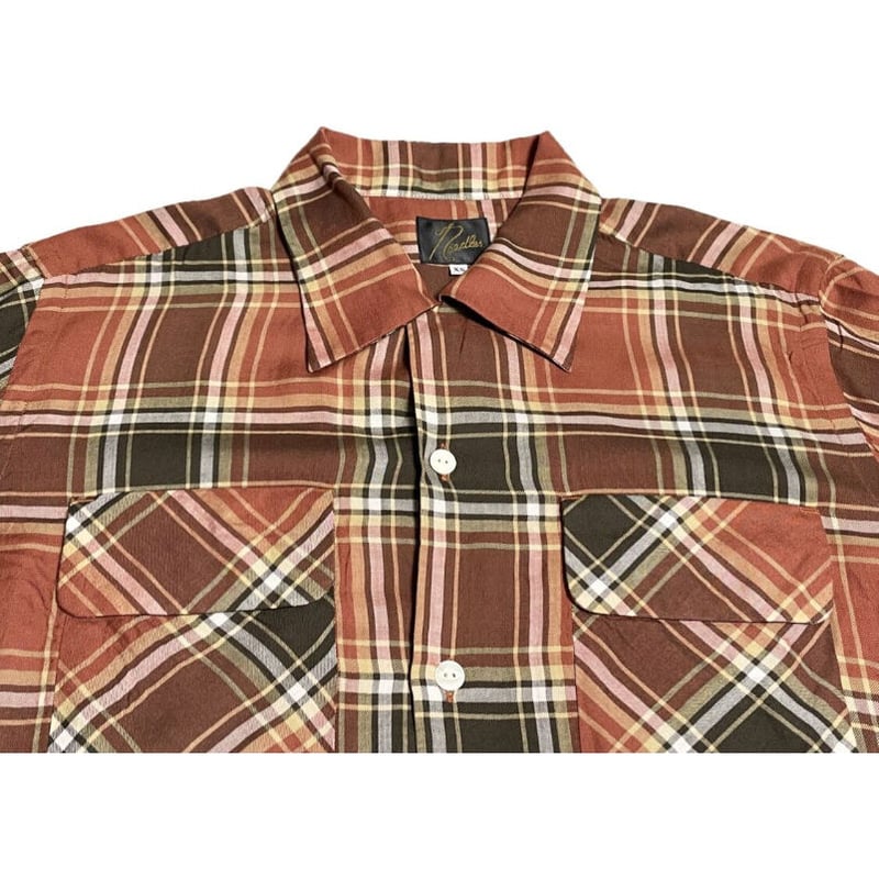 MADE IN JAPAN製 Needles 長袖チェックシャツ ブラウン XSサイズ