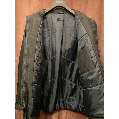 MADE IN ITALY製 BARNEYS NEWYORK フルジップ中綿ジャケット ダークグリーン Sサイズ