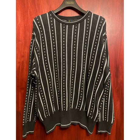 MADE IN USA製 90s Lizsport クルーネックコットンセーター ブラック Mサイズ