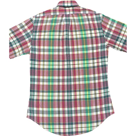 BROOKS BROTHERS 346 SLIM FIT ボタンダウン半袖チェックシャツ マルチカラー Ｓサイズ