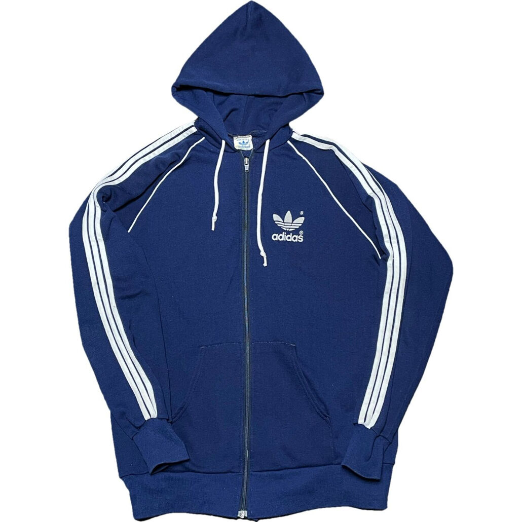 希少 MADE IN USA製 old adidas フルジップパーカー ネイビー L 希少 MADE IN USA製 old adidas フルジップパーカー ネイビー L