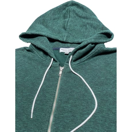 MADE IN JAPAN製 BEAUTY & YOUTH UNITED ARROWS フルジップパーカー グリーン Mサイズ