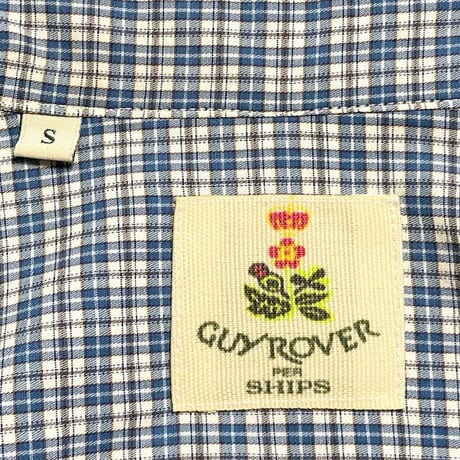 【SHIPS取り扱い】MADE IN ITALY製 GUY ROVER PER SHIPS 長袖チェックシャツ ブルー Sサイズ
