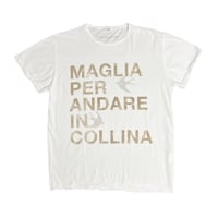 ★新品★ MADE IN ITALY製 MAGLIA 2024年SSモデル 「COLLINA」 ロゴプリント クルーネックTシャツ ホワイト S～Lサイズ