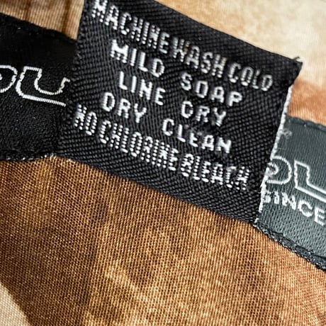 MADE IN KOREA製 90s SOUTHPOLE MONEY柄 アロハシャツ ブラウン Lサイズ