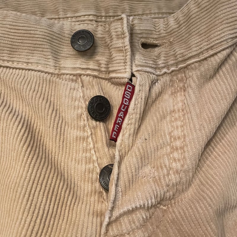 MADE IN ITALY製 DSQUARED2 ダメージ加工コーデュロイパンツ ベージュ 5
