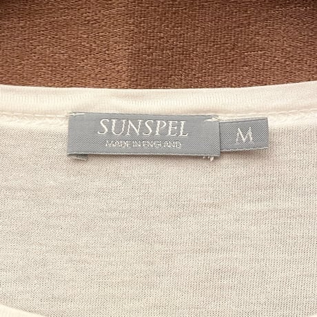 MADE IN ENGLAND製 SUNSPEL クルーネック長袖Tシャツ ホワイト Mサイズ