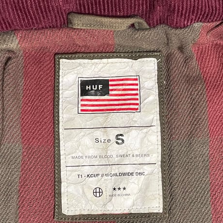 HUF M65型ミリタリージャケット カーキ Sサイズ