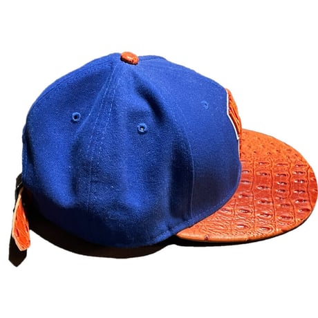 NEW ERA NEWYORK KNICKS HARDWOOD CLASSICS スナップバックベースボールキャップ ブルー×オレンジ MLサイズ