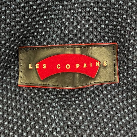 MADE IN ITALY製 LES COPAINS SPORT クルーネックコットンニットセーター ネイビー 48サイズ
