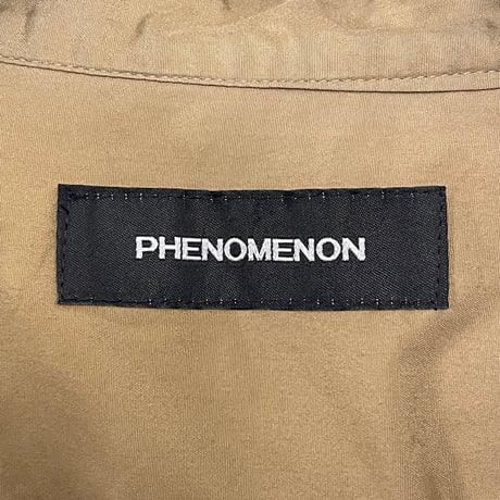▲訳あり商品▲ MADE IN JAPAN製 PHENOMENON 2012年SSモデル 袖メッシュ 半袖コットンワークシャツ ベージュ 42/XLサイズ
