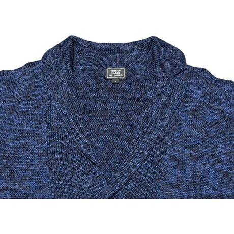 GREEN LABEL RELAXING ショールカラーウールリネンニットカーディガン ネイビー Lサイズ