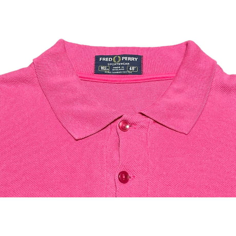 MADE IN ENGLAND製 FRED PERRY 半袖鹿の子ポロシャツ ローズ 40/Lサイズ