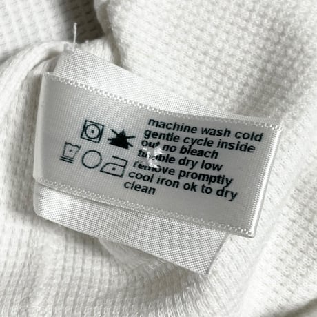 ▲訳あり商品▲ MADE IN USA製 three dots サーマル地ヘンリーネック半袖Tシャツ ホワイト Sサイズ
