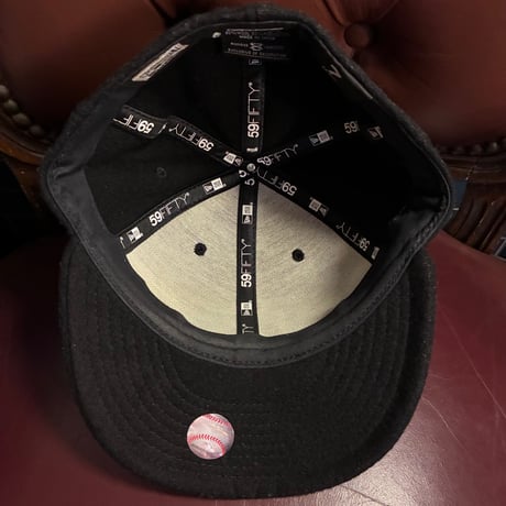 NEW ERA × MLB NEW YORK YANKEES COOPERSTOWN COLLECTION 59FIFTY ウール混 ベースボールキャップ ブラック 7 55.8cm