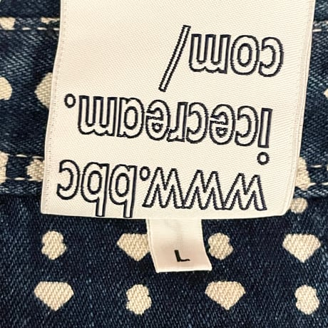 MADE IN JAPAN製 BILLIONAIRE BOYS CLUB ドット柄長袖デニムシャツ インディゴ Lサイズ