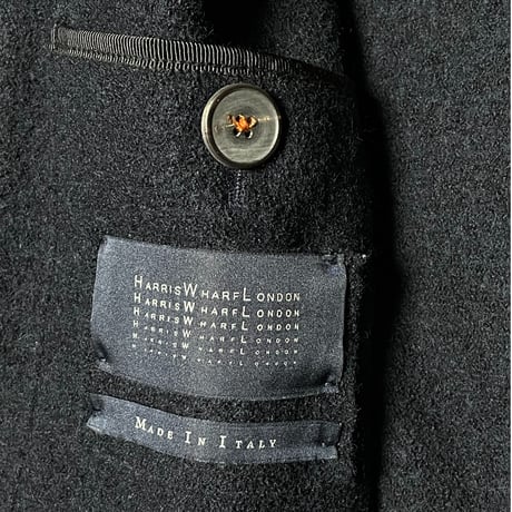 MADE IN ITALY製 HARRIS WHARF LONDON ウールテーラードジャケット ネイビー 46サイズ