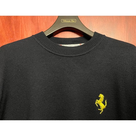 レア品 MADE IN ITALY製 ARMATA DI MARE × Ferrari club Italia クルーネックヴァージンウールセーター ネイビー Mサイズ