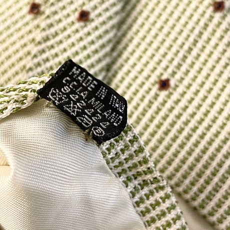 MADE IN ITALY製 stefanobigi TOMORROWLAND別注 ドット柄シルクネクタイ オリーブ×ブラウン