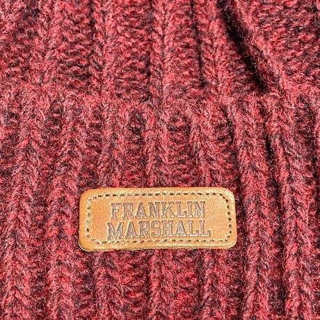 MADE IN ITALY製 FRANKLIN MARSHALL ニット帽 エンジ Fサイズ