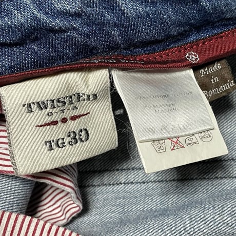 MADE IN ROMANIA製 GTA TWISTED ストレッチデニムパンツ インディゴ W30サイズ