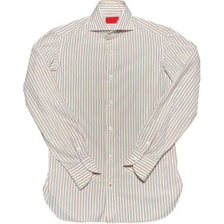MADE IN ITALY製 ISAIA 長袖ストライプシャツ マルチカラー 37-14 1/2サイズ
