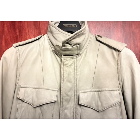 MADE IN KOREA製 RON HERMAN 本革 ラムレザー M-65ジャケット アイボリー 1サイズ
