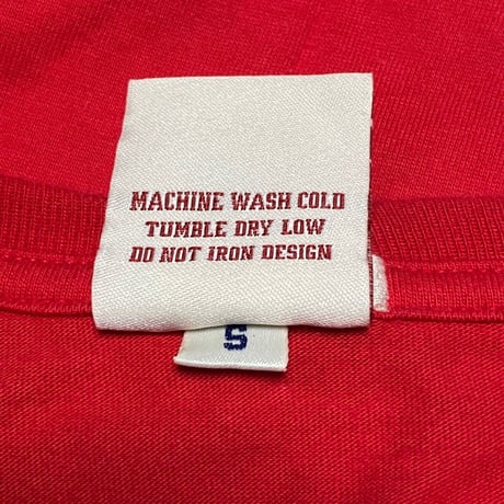 MADE IN ITALY製 FRANKLIN MARSHALL CAMPUS 半袖クルーネックプリントTシャツ レッド Sサイズ
