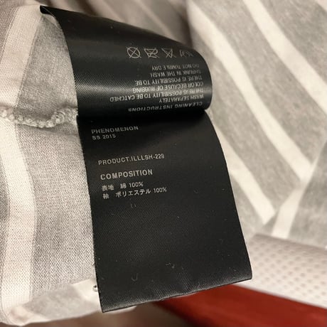 ▲訳あり商品▲ MADE IN JAPAN製 PHENOMENON 2015年SSモデル ジャージー袖ドッキングボーダー柄カットソー グレー×ホワイト M/38サイズ