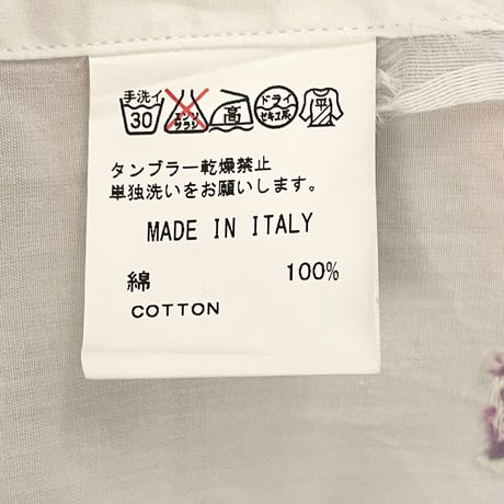 MADE IN ITALY製 ALTEMFLOWER スニーカー柄長袖シャツ ホワイト 38サイズ