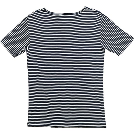 【SHIPS 取り扱い】 S.N.S. HERNING ボーダー柄半袖ニットTシャツ ネイビー Mサイズ
