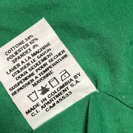 apartment colombia ペンキ加工Tシャツ グリーン Sサイズ