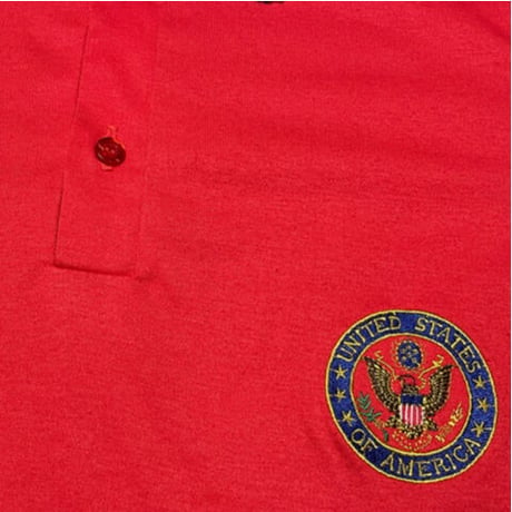 MADE IN USA製 Floydel Fashions CALIFORNIA USA 襟ラインポロシャツ レッド Sサイズ