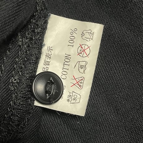 Subciety バック刺繍半袖シャツ ブラック Sサイズ