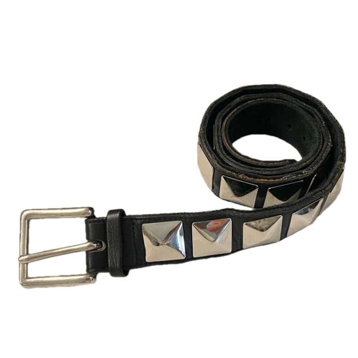 PHENOMENON レザーベルト 激レア PHENOMENON レザースタッズベルト ブラック×シルバー M