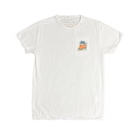 ★新品★ MADE IN ITALY製 MAGLIA 2024年SSモデル「IL SOLE」ポケット付きバックプリントクルーネックTシャツ ホワイト S～Lサイズ