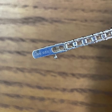 シルバー925製 テニスネックレス シルバー 幅3mm×40cm