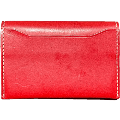 NATURAL TANNED LEATHER ITALY 名刺入れ レッド