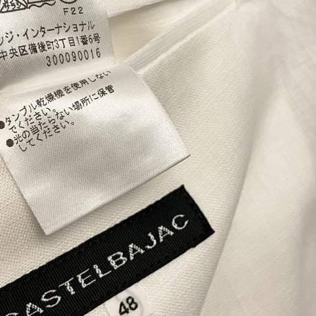 MADE IN JAPAN製 CASTELBAJAC リネンテーラードジャケット ホワイト 48サイズ