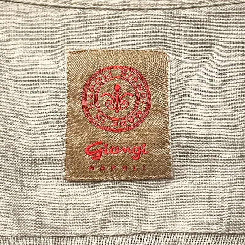 美品 giangi napoli イタリア製 リネン カプリシャツ プル