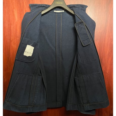 【SHIPS 取り扱い】 MADE IN ITALY製 U-Ni-Ty ウールミリタリーコート ネイビー 48サイズ