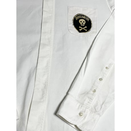 MADE IN ITALY製 Capri 長袖オックスフォードシャツ ホワイト Lサイズ