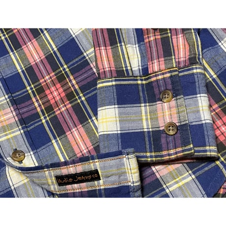 Nudie Jeans 長袖オーガニックコットンシャツ マルチカラー XSサイズ