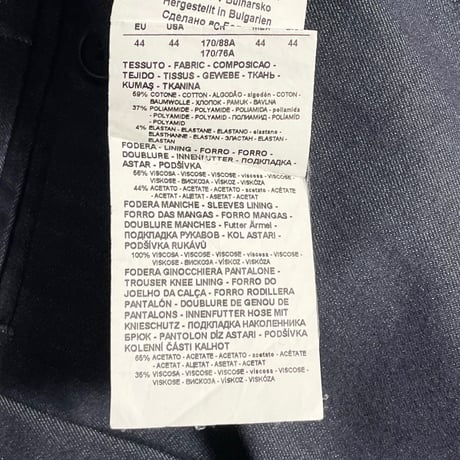 MADE IN BULGARIA製 EMPORIO ARMANI ストレッチブラックデニムスーツ ブラック 44サイズ