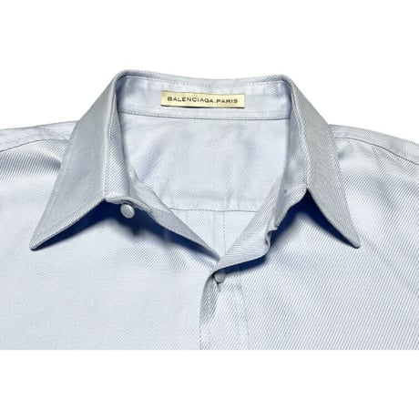 MADE IN ITALY製 BALENCIAGA 長袖シャツ サックスブルー XSサイズ