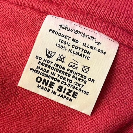 MADE IN JAPAN製 PHENOMENON 2007年モデル スウェットフードマフラー レッド Fサイズ